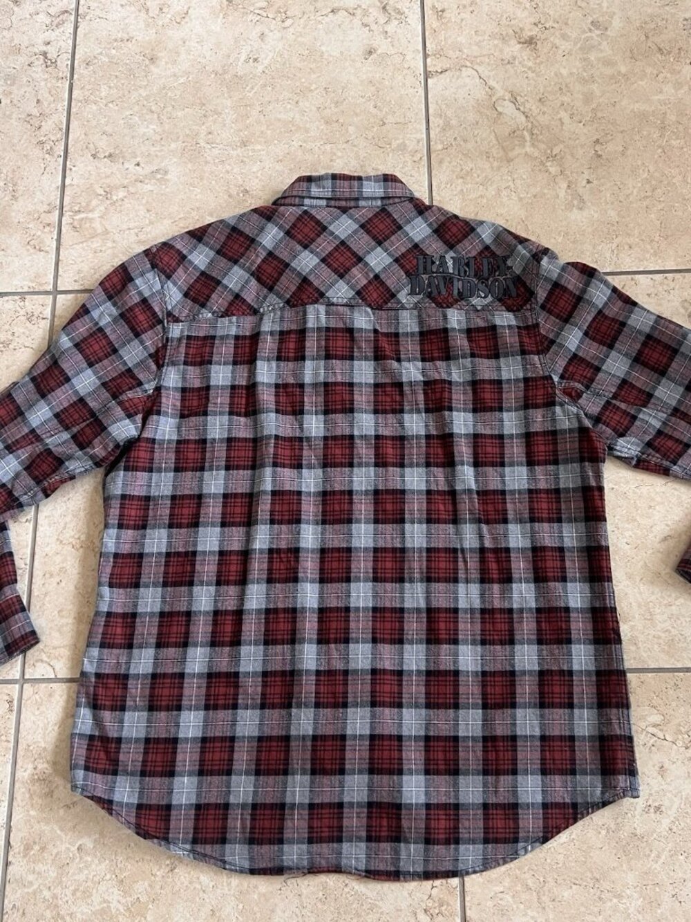 Two Harley Davidson XL Plaid Long Sleeve Button Up Shirts Genuine Motorclothes - Picture 11 of 16